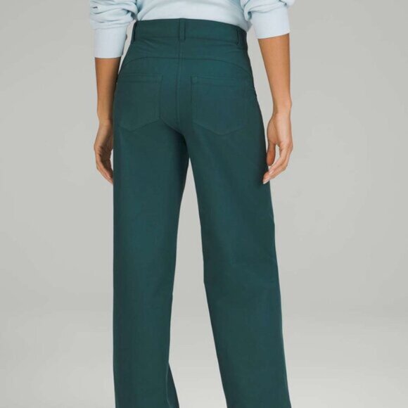 Lululemon City Sleek 5 Pocket Wide-Leg High-Rise Pant 33 Utilitech Green Jasper - Picture 4 of 5